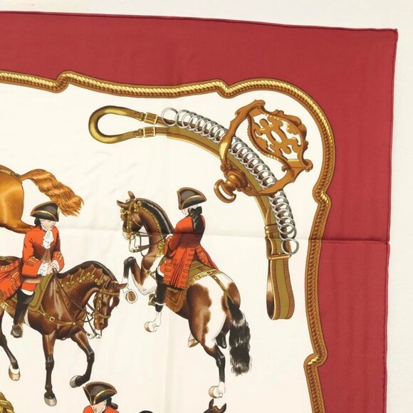 HERMES Carre 90 Scarf ""REPRISE"" Silk Red - Picture 10 of 15
